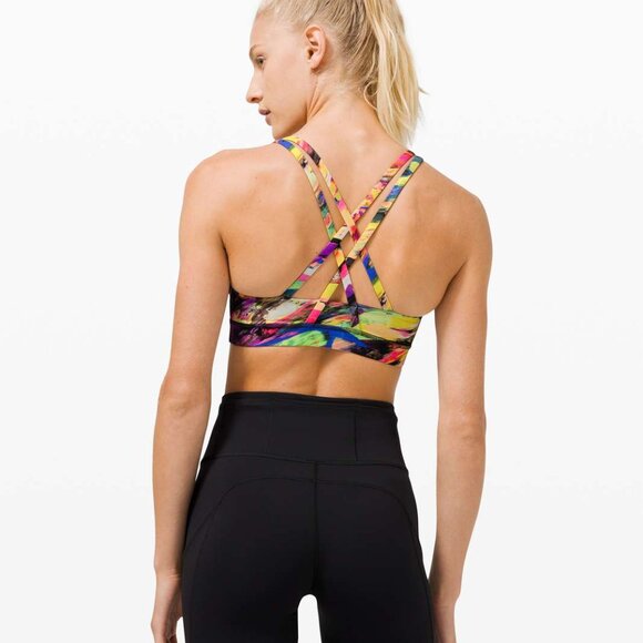 Lululemon Multi-Color Cris-Crossed Strappy Back Catalyst Multi Sports Bra - SZ 4 - Picture 7 of 12